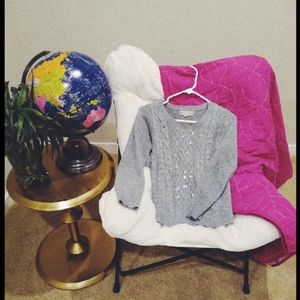 Grey cable knit sweater